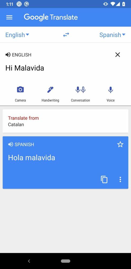 Google Translate accueille favorablement la traduction instantanée, mais nous nous retrouvons avec la bouche sèche