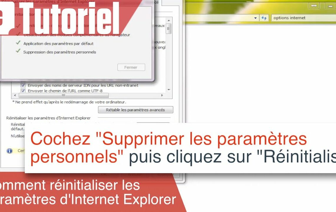 restaurer internet explorer par defaut