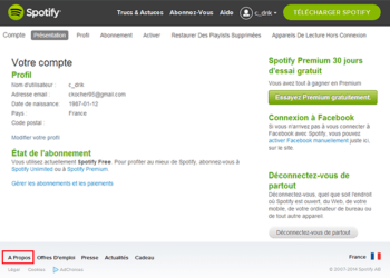 arreter un compte spotify