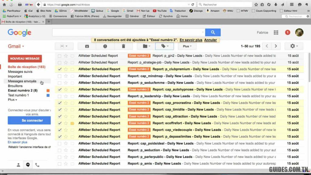 créer des dossiers dans gmail