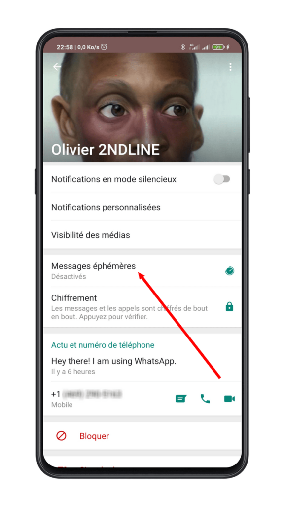 Comment activer les message éphémère WhatsApp ?