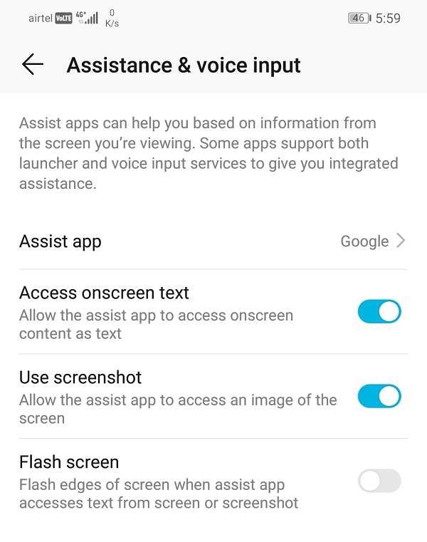 desactiver google assistant android
