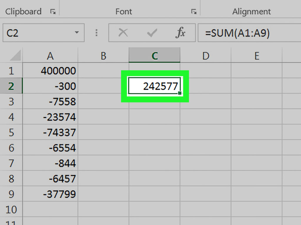 substract excel