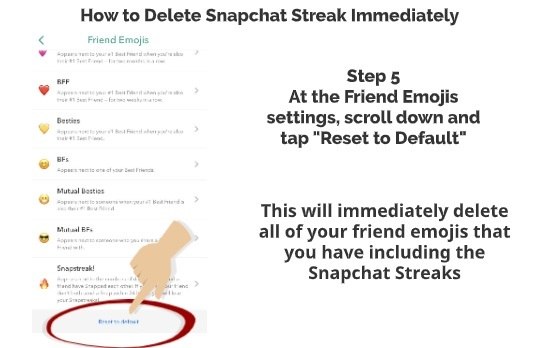 Comment supprimer la séquence Snapchat immédiatement Étape 5