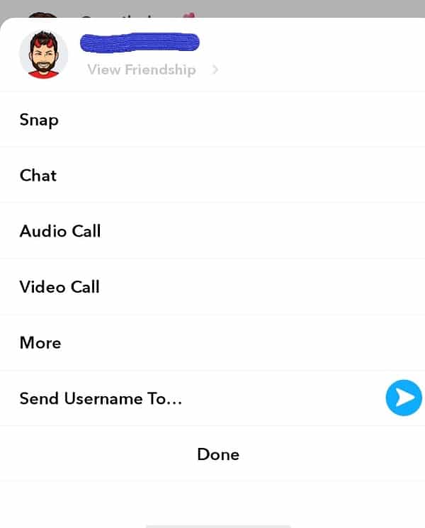Appuyez longuement sur le nom de cet ami.  Une liste d'options apparaîtra |  Comment supprimer (ou bloquer) des amis sur Snapchat