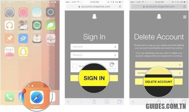 Supprimer-Snapchat-Compte-sur-iPhone-Safari