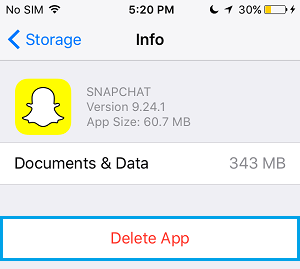 Supprimer l'application Snapchat sur iPhone