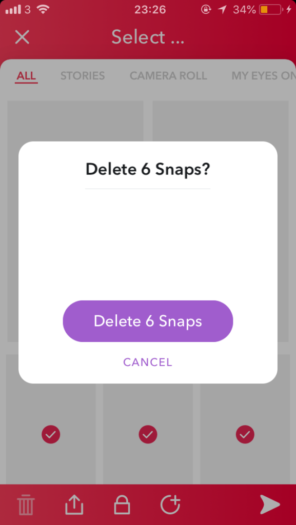 Supprimer plusieurs souvenirs de Snapchat