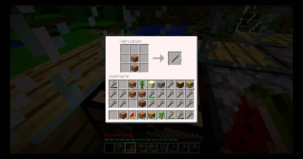 Comment faire des bâtons de bois dans Minecraft ?
