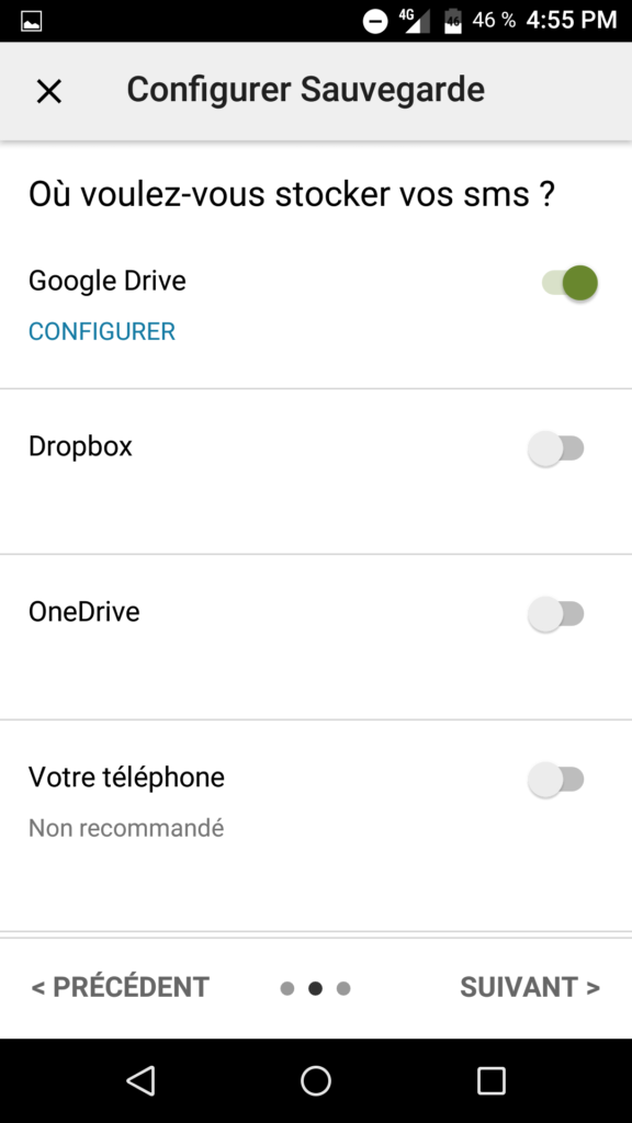 sauvegarde sms android