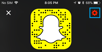 Icône d'engrenage Snapchat