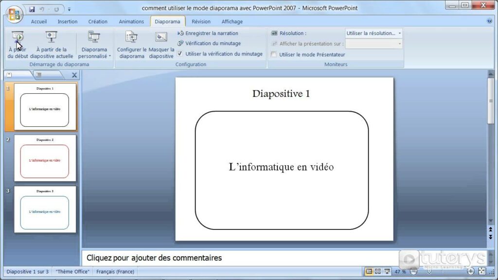 Comment utiliser le mode présentateur sur PowerPoint 2007 ?