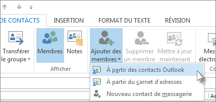 Comment ajouter une liste de contact dans Outlook ?